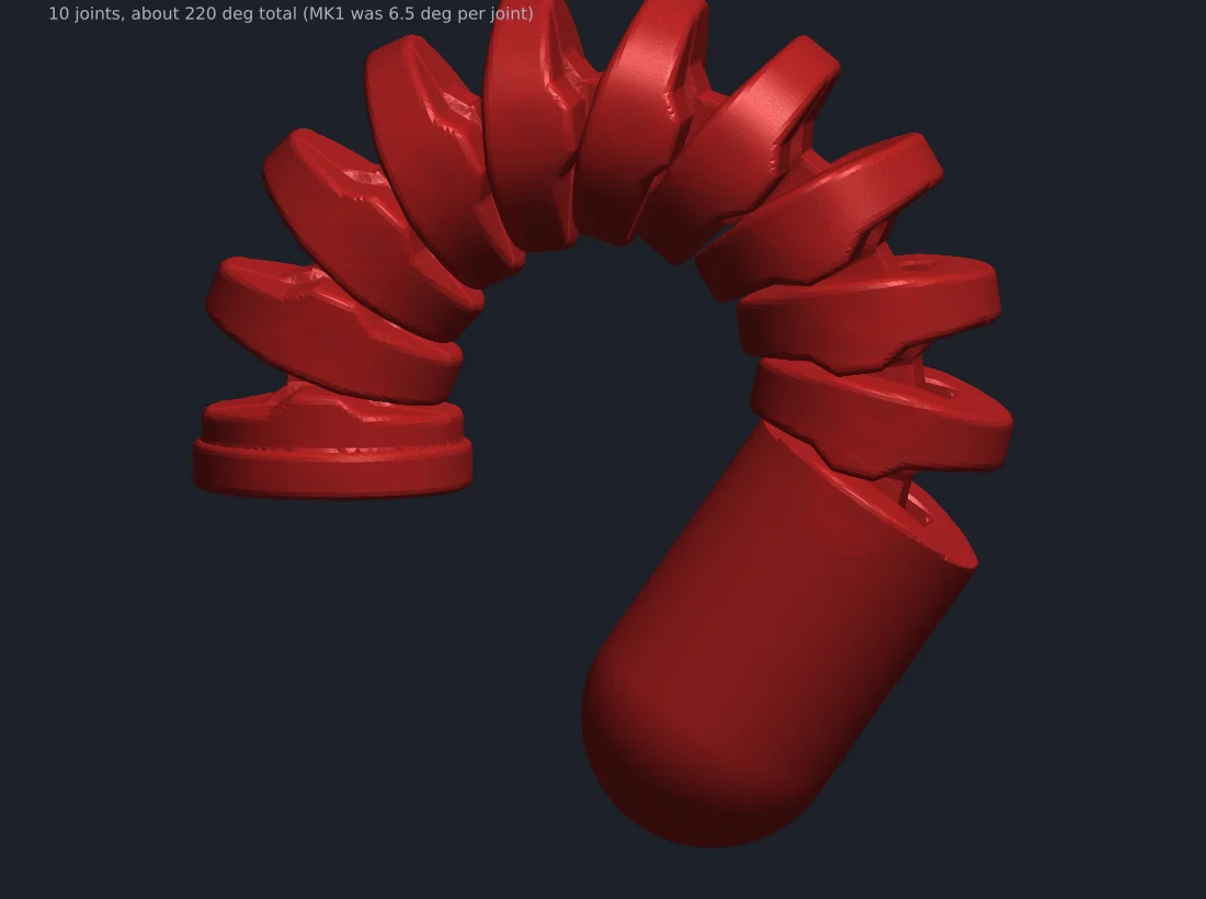 A wiggle toy body curled to its maximum articulation