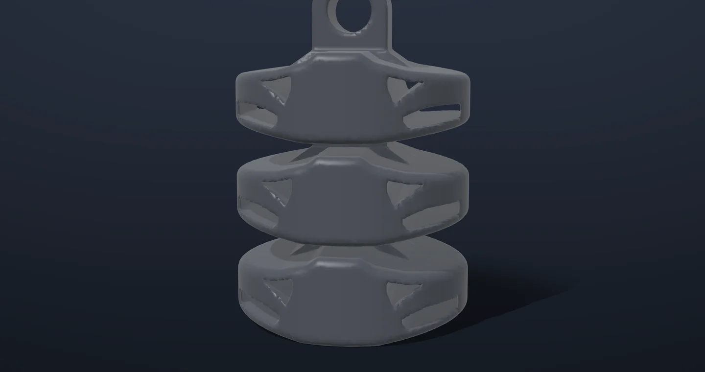 A topology-style segment with a curved strut from the joint to the rim